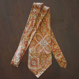 Vintage 1960s Solid Gold Liberty Of London WIDE Paisley Tie 4.5 X 53"